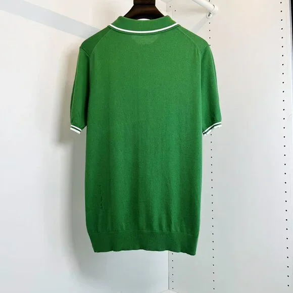 Kiton Green Zipper Polo Shirt